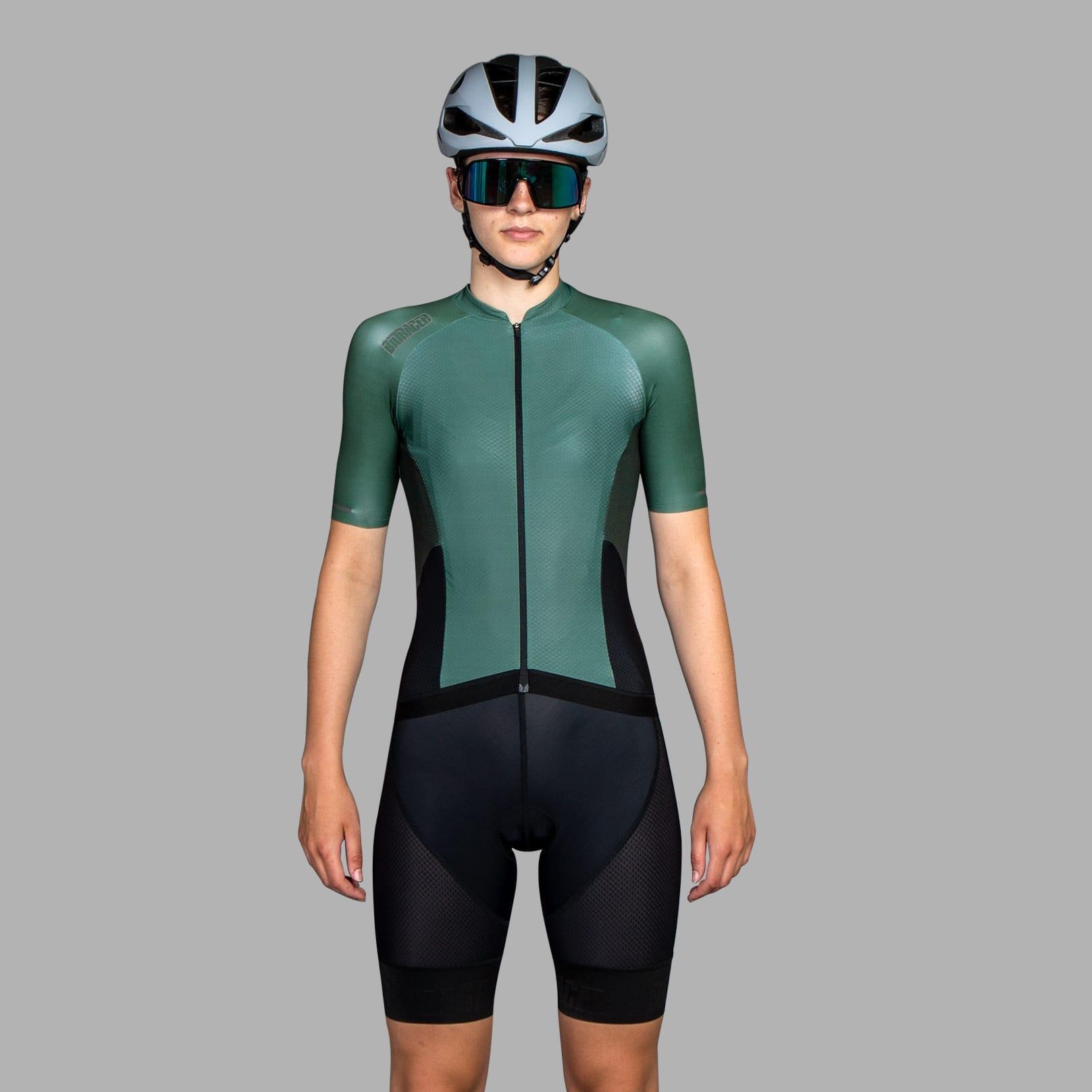 Maglia Ciclismo Traspirante Donna - Sprinter Coldblack Verde Oliva 4/7