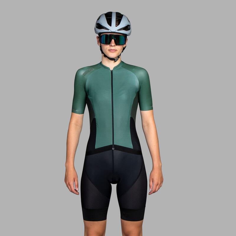 Maillot Cycliste pour Femmes - Vert Olive - Sprinter Coldblack