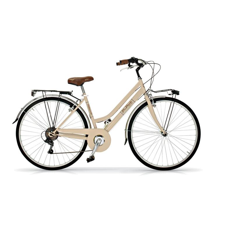Bicicleta Urbana Via Veneto 605 para mujer, 6 velocidades en color beige