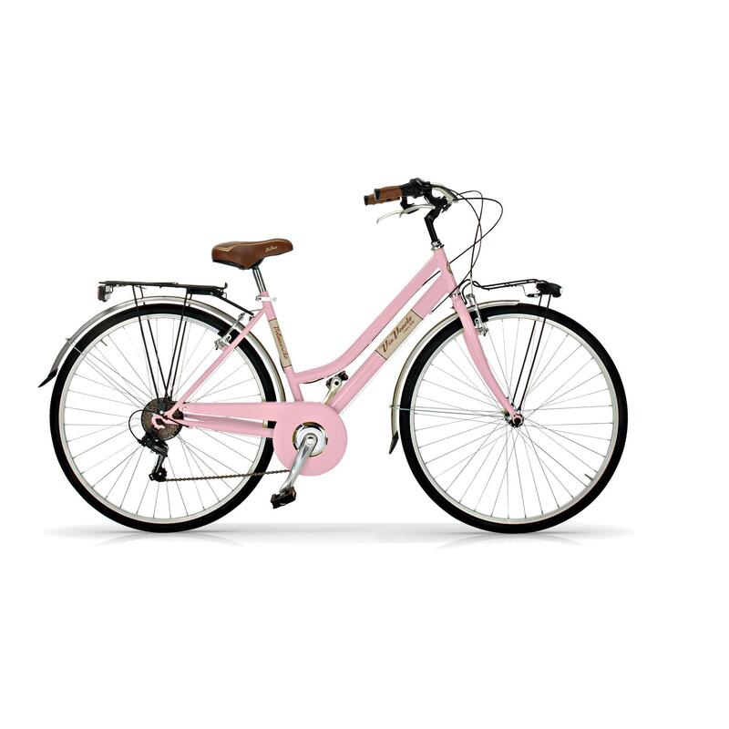 Bicicleta de paseo Via Veneto 605 para mujer, 6 velocidades en color rosa