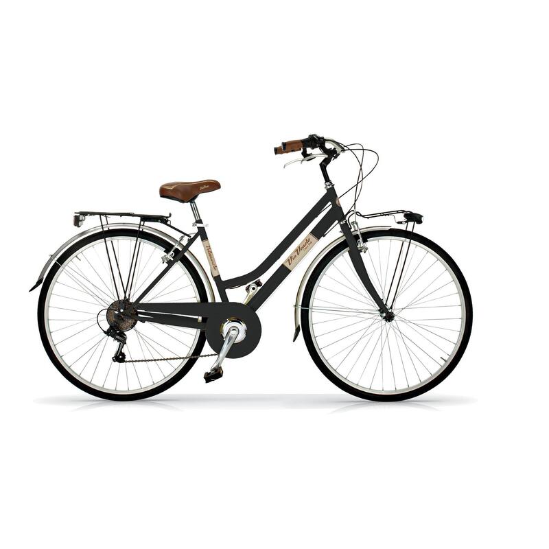 Bicicleta de paseo Via Veneto 605 para mujer, 6 velocidades en color negro