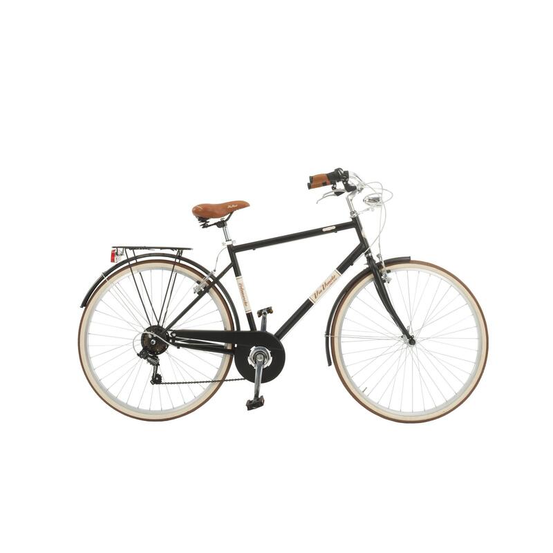 Vélo pour femme Via Veneto 619L, style vintage, 6 vitesses, cadre en acier noir