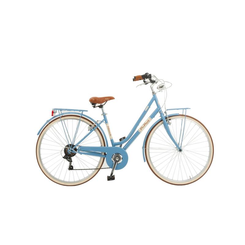 Vélo pour homme vintage Via Veneto 619, 6 vitesses, cadre en acier bleu clair
