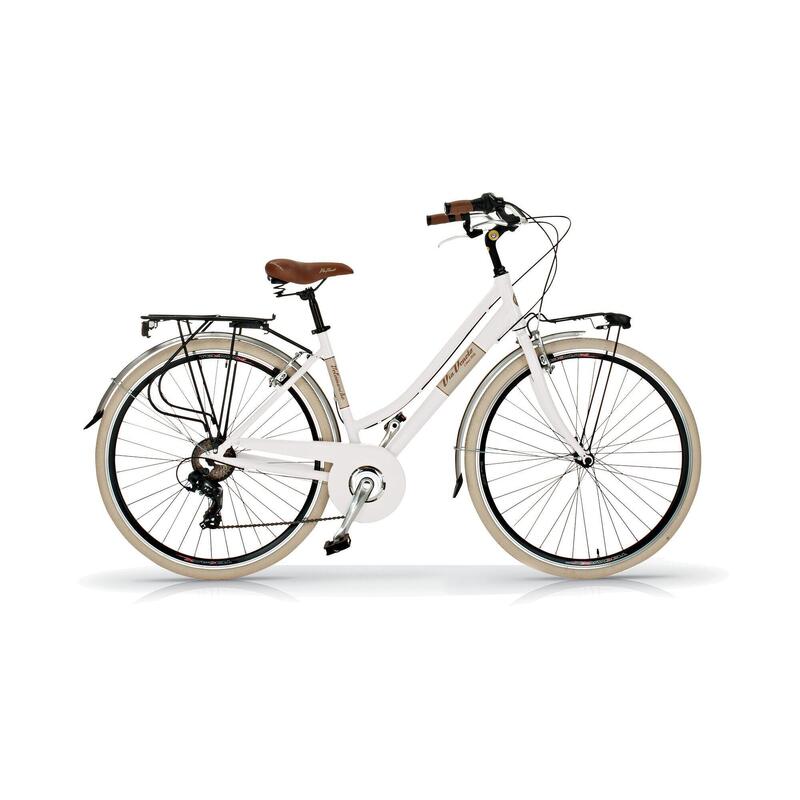 Vélo de  femme Via Veneto 605 aluminium, 6 vitesses couleur blanche
