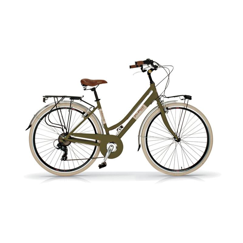 Bicicleta de paseo para mujer Via Veneto 605 aluminio, 6 velocidades color verde
