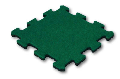 Piastrella in Gomma Verde 25mm - 50x50 cm - Puzzle System Middle Piece