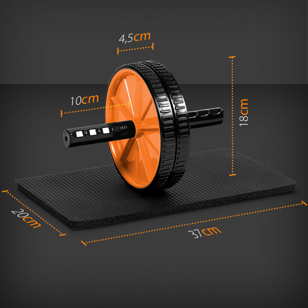 Set Rodillo abdominales y alfombrilla 2 Niveles Ergon mico Fitness
