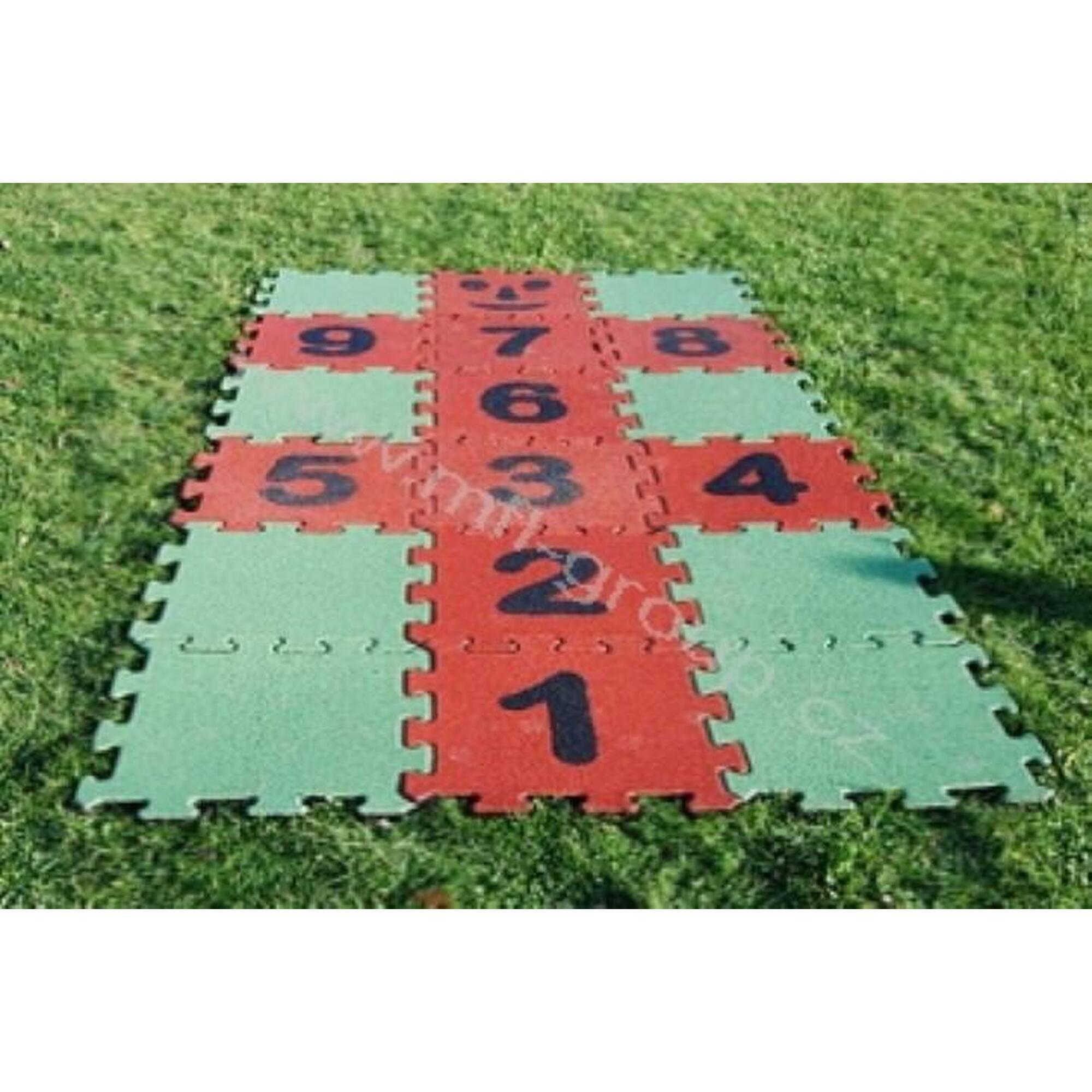 Placă de cauciuc 50 mm - 50x50 cm Puzzle - Verde - Piesă centrală