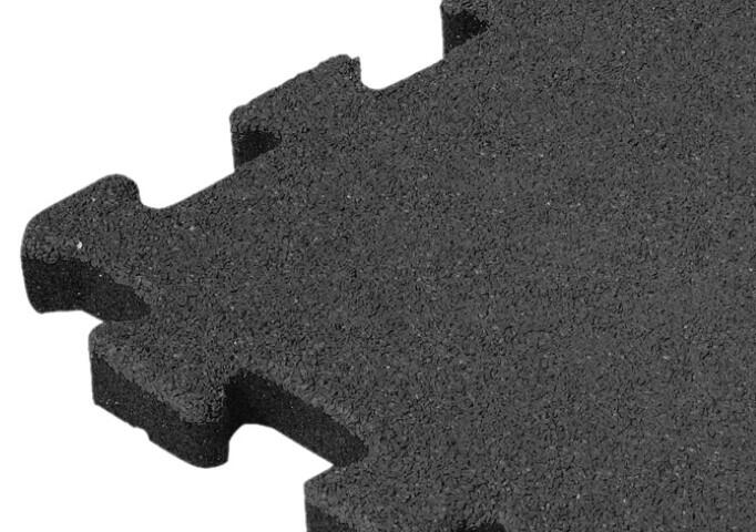 Gummifliese Schwarz 50 mm - 50 x 50 cm - Puzzle System Herzstück 6/6