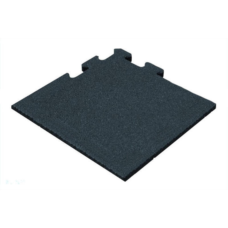 Gummifliese Schwarz 25mm - 50x50 cm - Puzzle System Eckstück