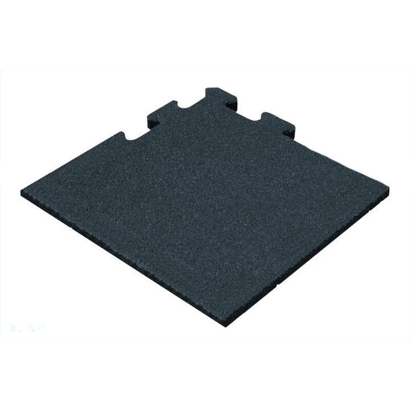 Piastrella in Gomma Nero 25mm - 50x50 cm - Puzzle System Corner Piece