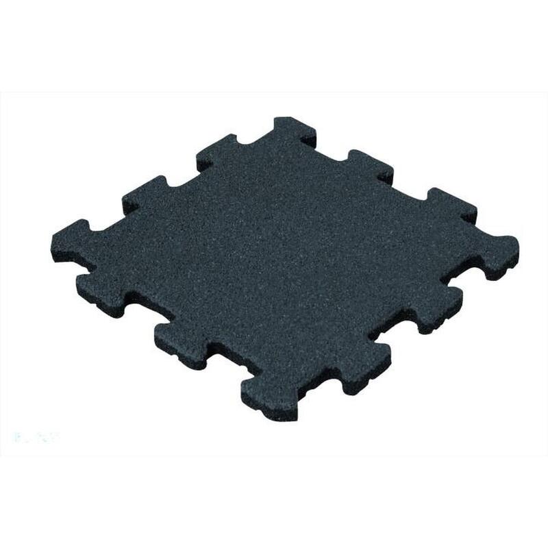 Baldosa de Goma Negra 25mm - 50x50 cm - Sistema Puzzle Pieza Central