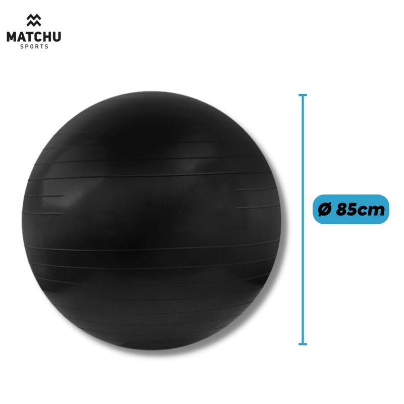 RESISTANT GYM BALL - Swissball - 85 CM - Black