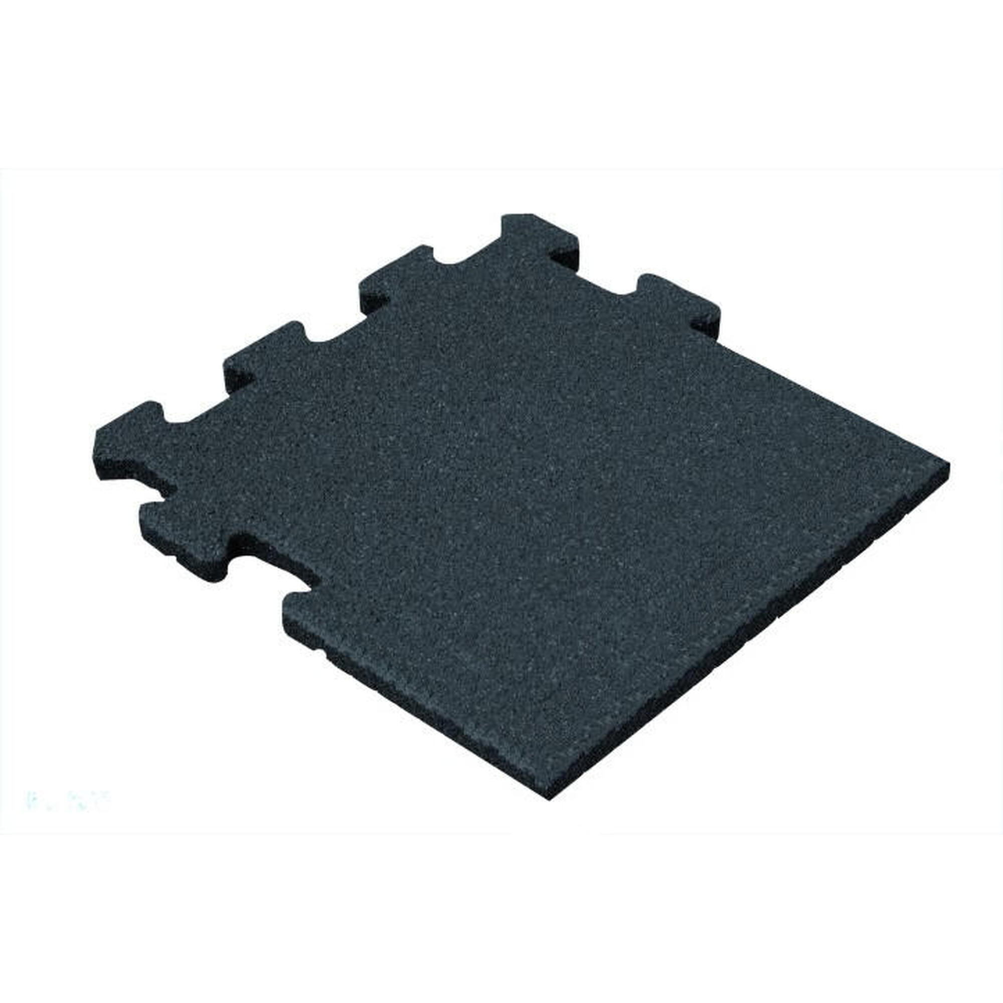 IVOL Piastrella in Gomma Nero 25mm - 50x50 cm - Sistema Puzzle Parte Laterale