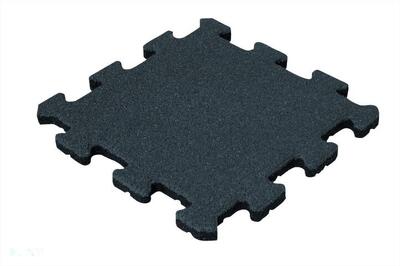 Rubber tegel zwart 50mm - 50x50 cm - puzzelsysteem middenstuk