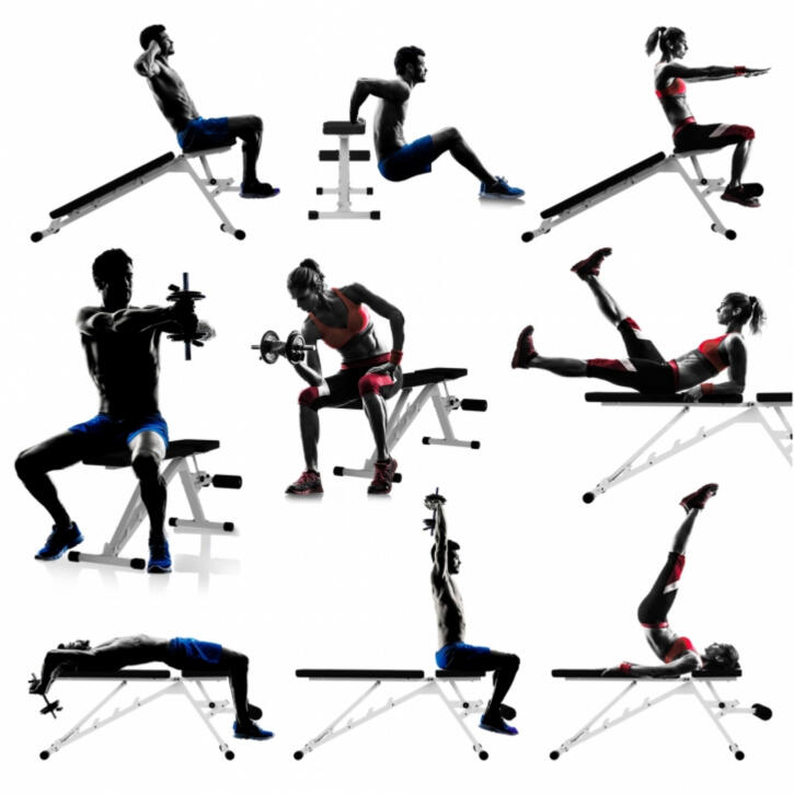 Physionics Verstelbare Fitnessbank - Belastbaar tot 200 kg - Wit 4/7