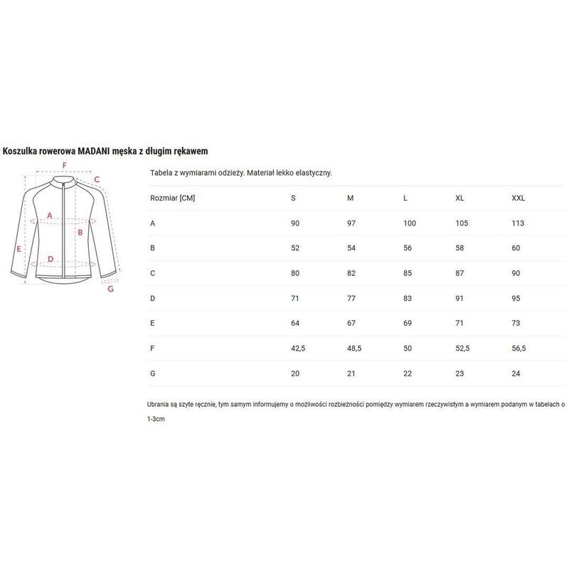 Koszulka rowerowa z długim rękawem męska madani