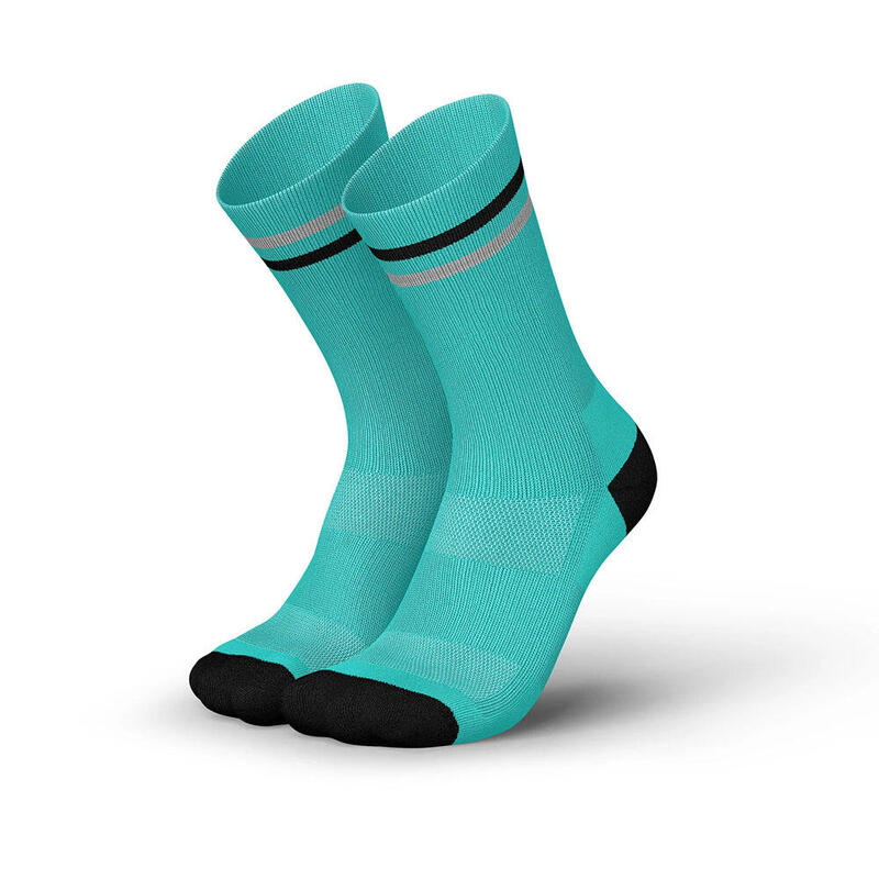 環保透氣反光高筒 High-Viz V1 運動襪 - 藍綠色
