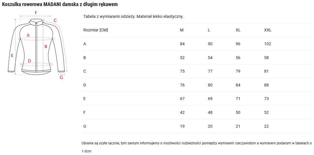 Koszulka rowerowa z długim rękawem damska madani 5/5