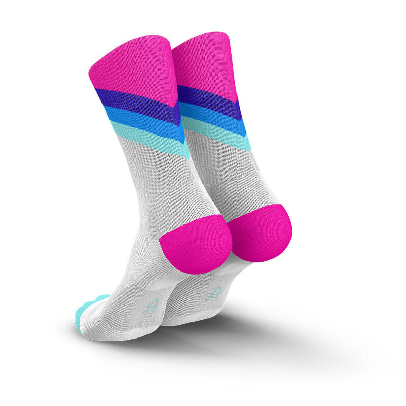 透氣高筒跑步運動襪 - Grades Blue Pink 混色