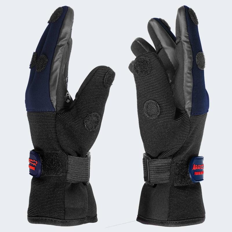 Gants de pêche néoprène 'wizard' | Bouts de doigts pliables | Navy/Noir