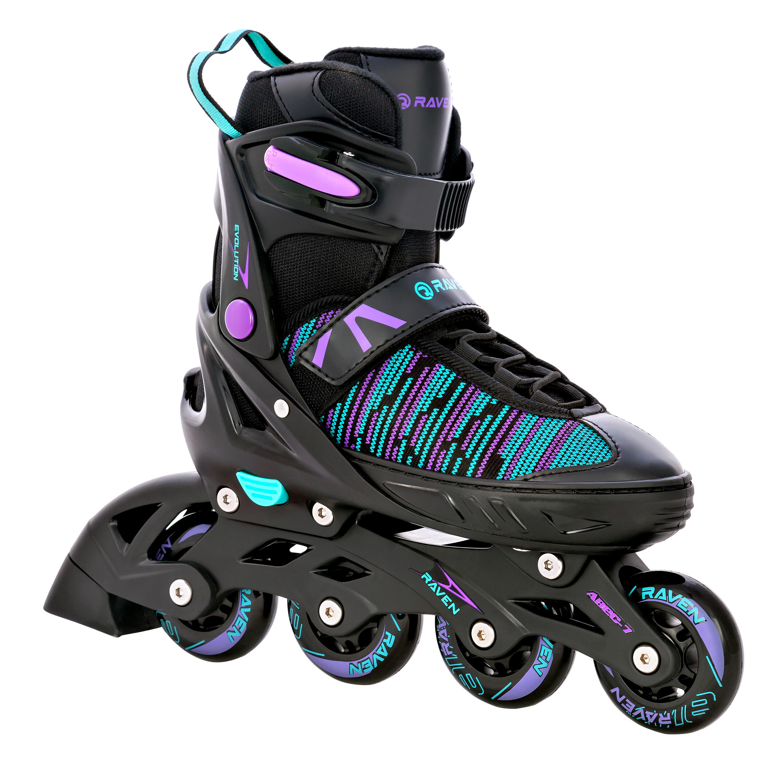 RAVEN Patines Ajustables Cande Negro/Morado/Menta
