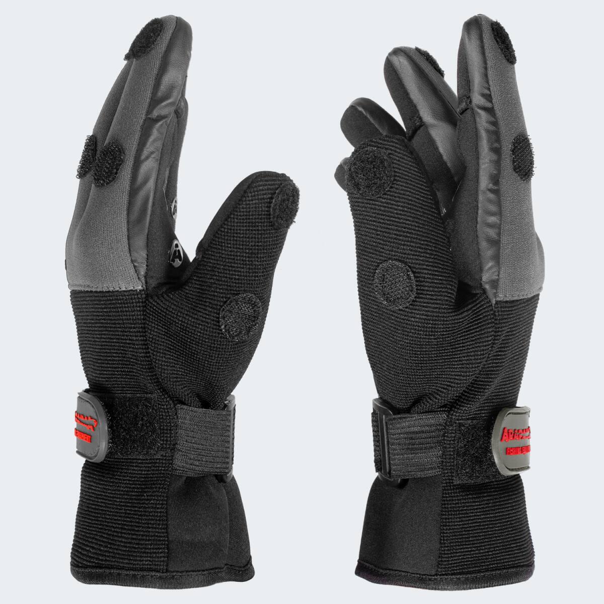 Guanti pesca 'wizard' | Neoprene | Punta delle dita pieghevole | Grigio/Nero 4/5