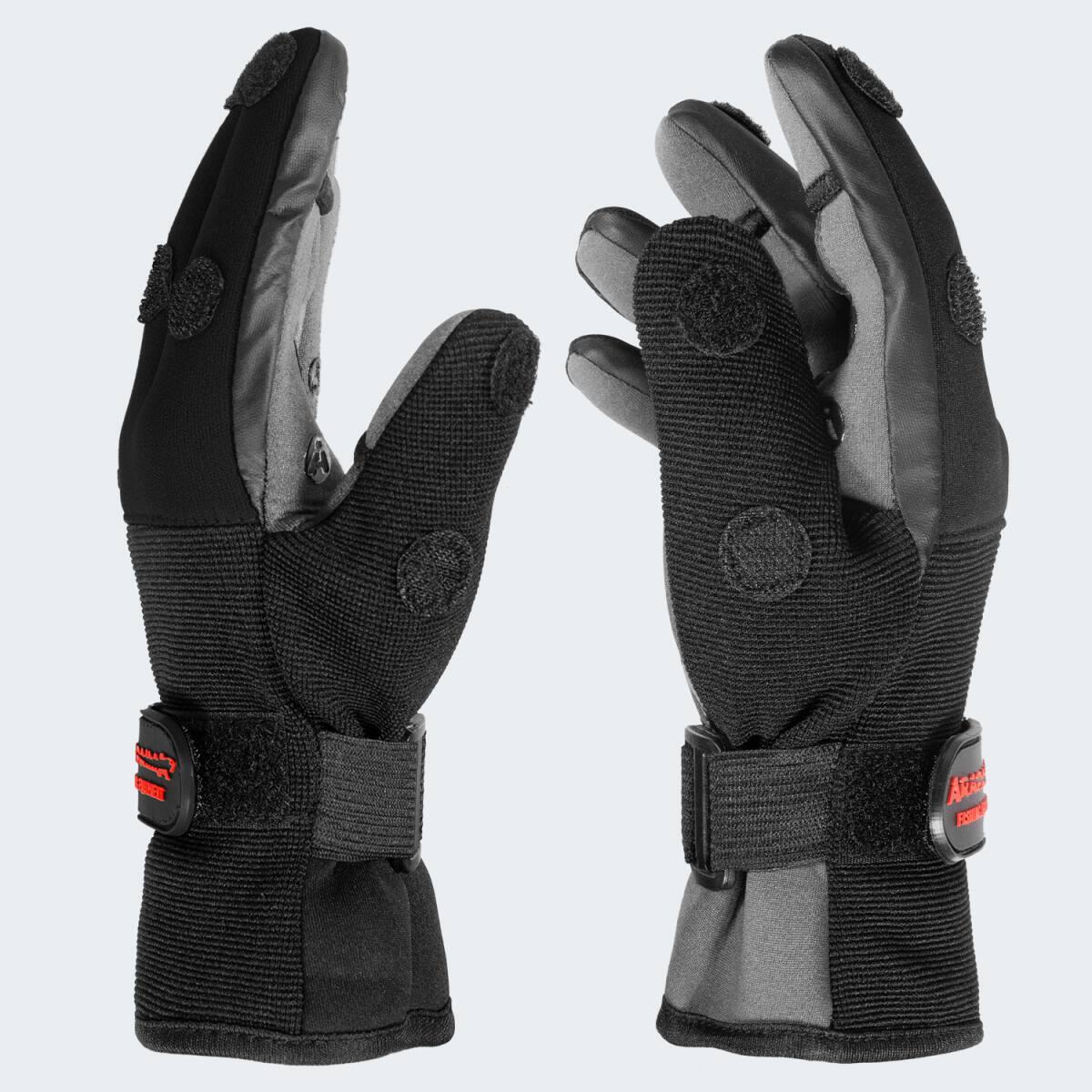 Guanti pesca 'wizard' | Neoprene | Punta delle dita pieghevole | Nero/Grigio 5/5