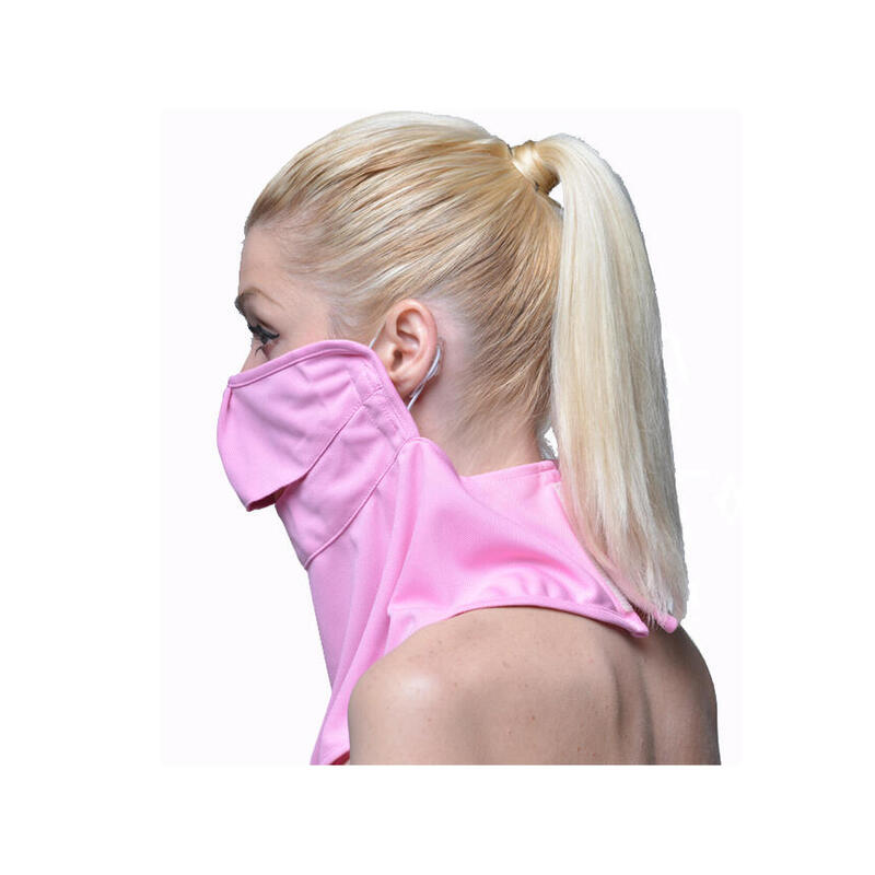 GF-640 LADIES UV/SUNSCREEN FACE MASK WITH NECK PROTECTION (EAR HOOK) – PINK