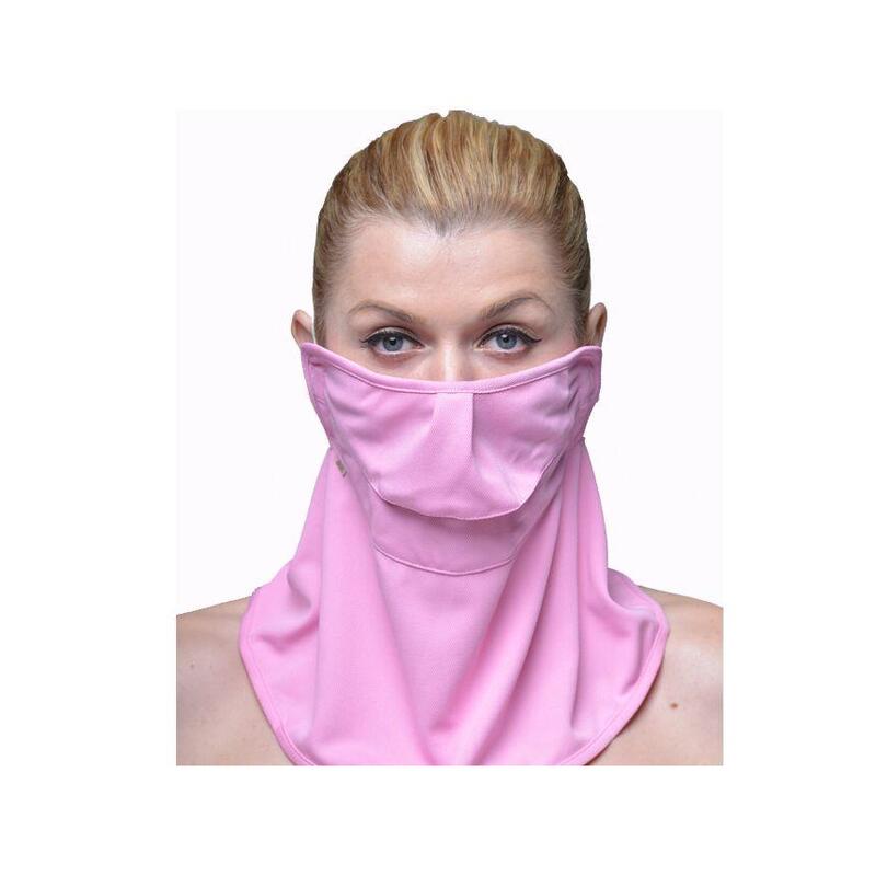 GF-640 LADIES UV/SUNSCREEN FACE MASK WITH NECK PROTECTION (EAR HOOK) – PINK