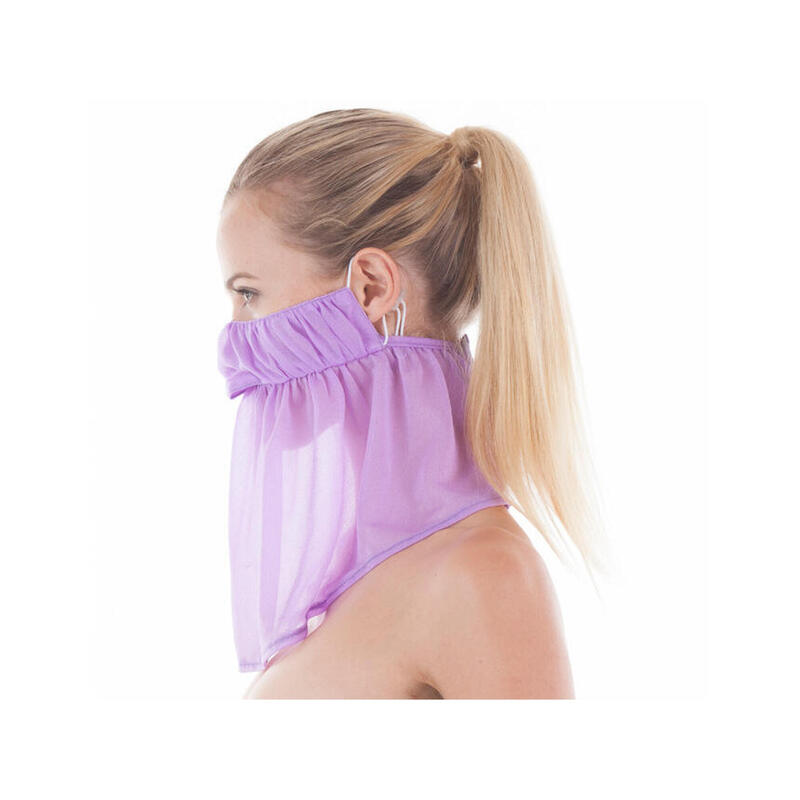 GF-660 女士防UV/防曬護頸薄面紗(掛耳款) - 紫色