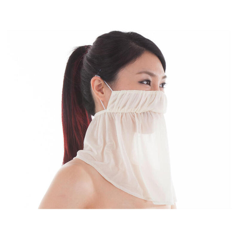 GF-660 LADIES UV/SUNSCREEN THIN VEIL WITH NECK PROTECTION (EAR HOOK) – IVORY