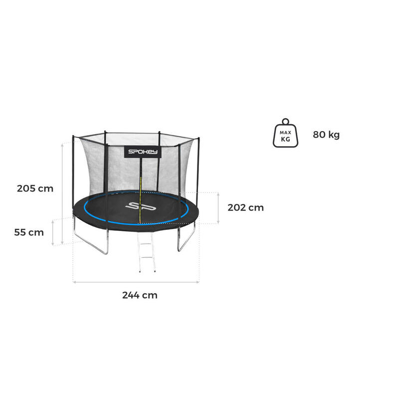 Trampolim 244 cm Spokey Jumper Azul