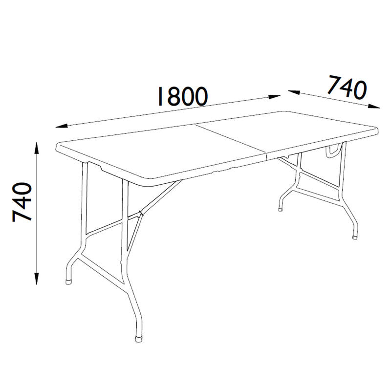 Table de camping pliable 180 x 74 cm