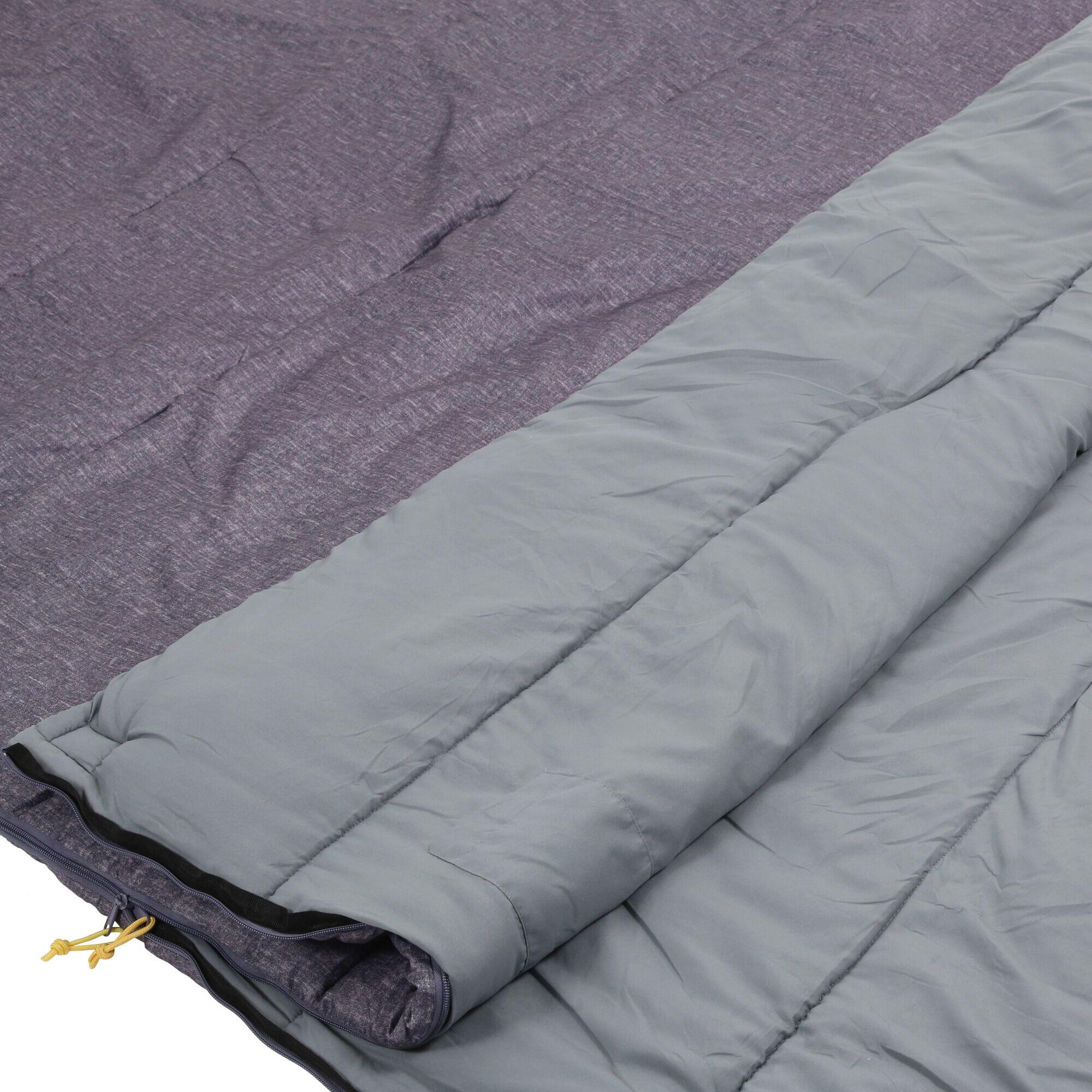 Maui Double Adults' Camping Sleeping Bag - Grey Marl 3/4