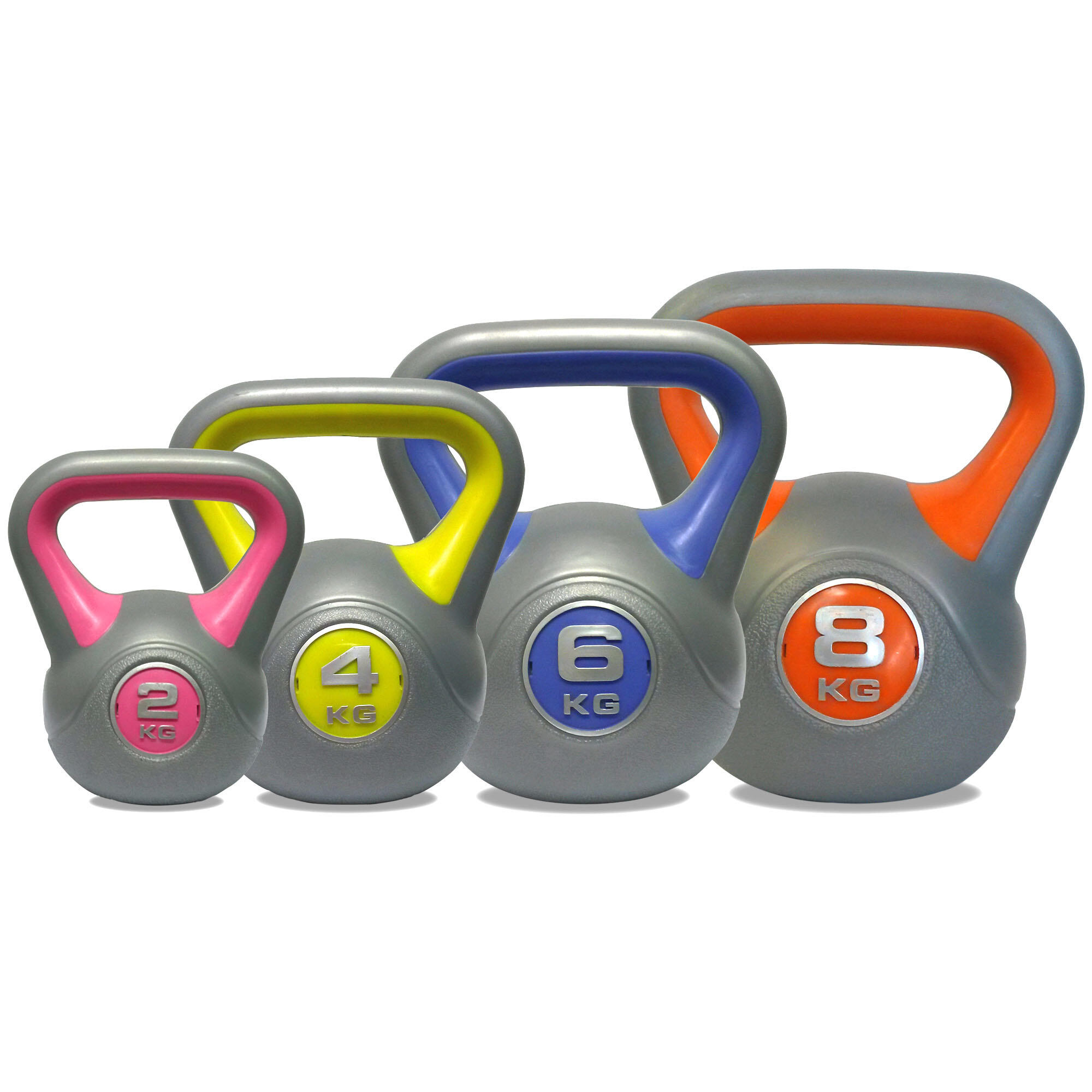 DKN TECHNOLOGY DKN 2, 4, 6 and 8kg Vinyl Kettlebell Weight Set