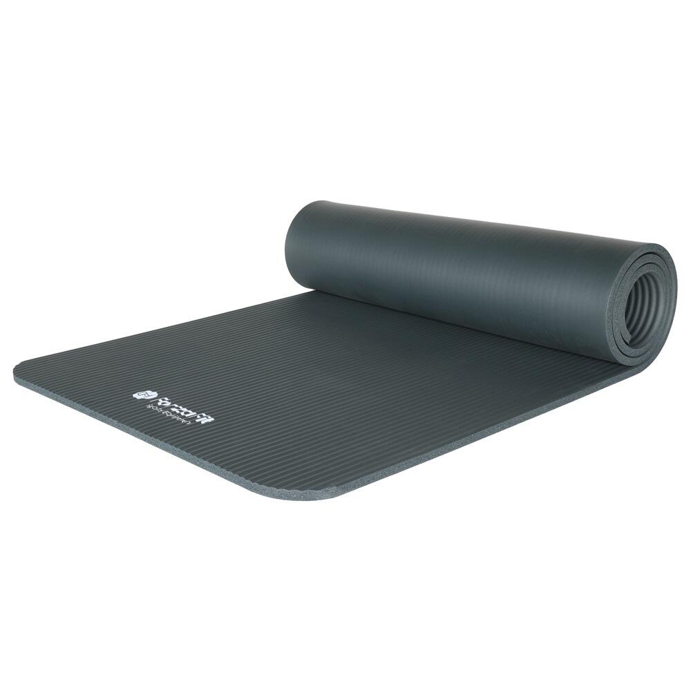IVOL Tapete de ioga - Tapete de fitness - Cinza - Extra grosso 12 mm 183 x 61 cm