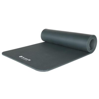 Yogamat - fitness mat met draagriem - extra dik 10 mm - grijs