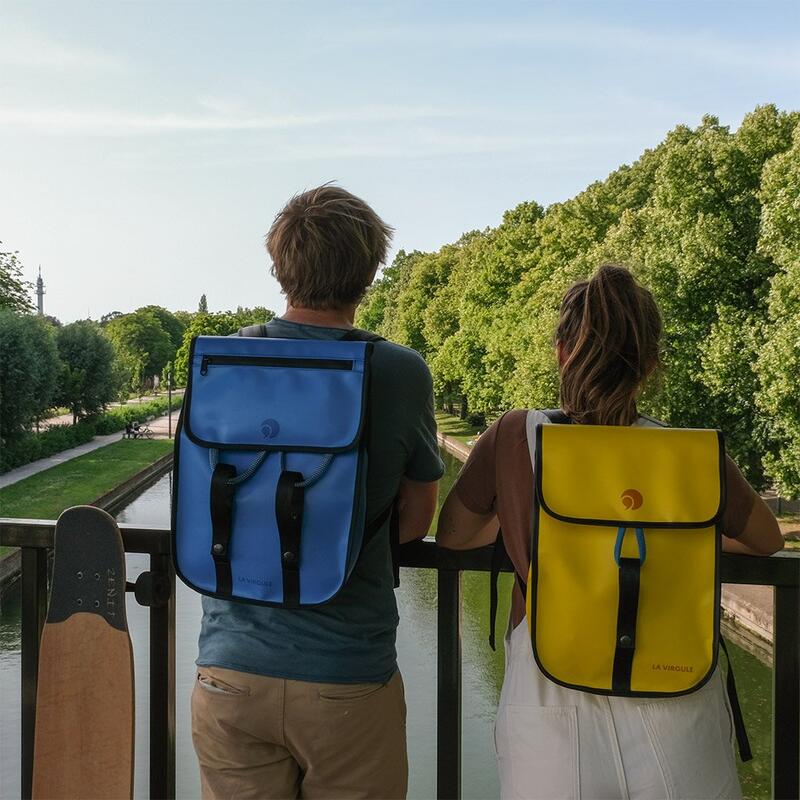 SAC À DOS GRAVELOT UPCYCLÉ JAUNE - 18L