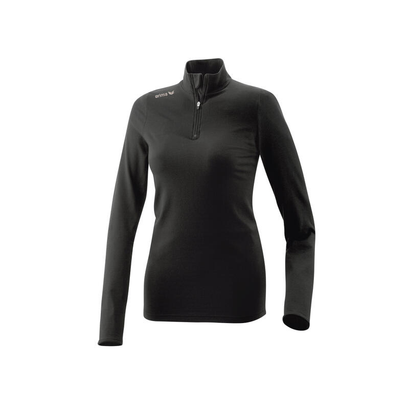 Jumper Erima cu gât polo alb - lung, material elastic, confort superior.