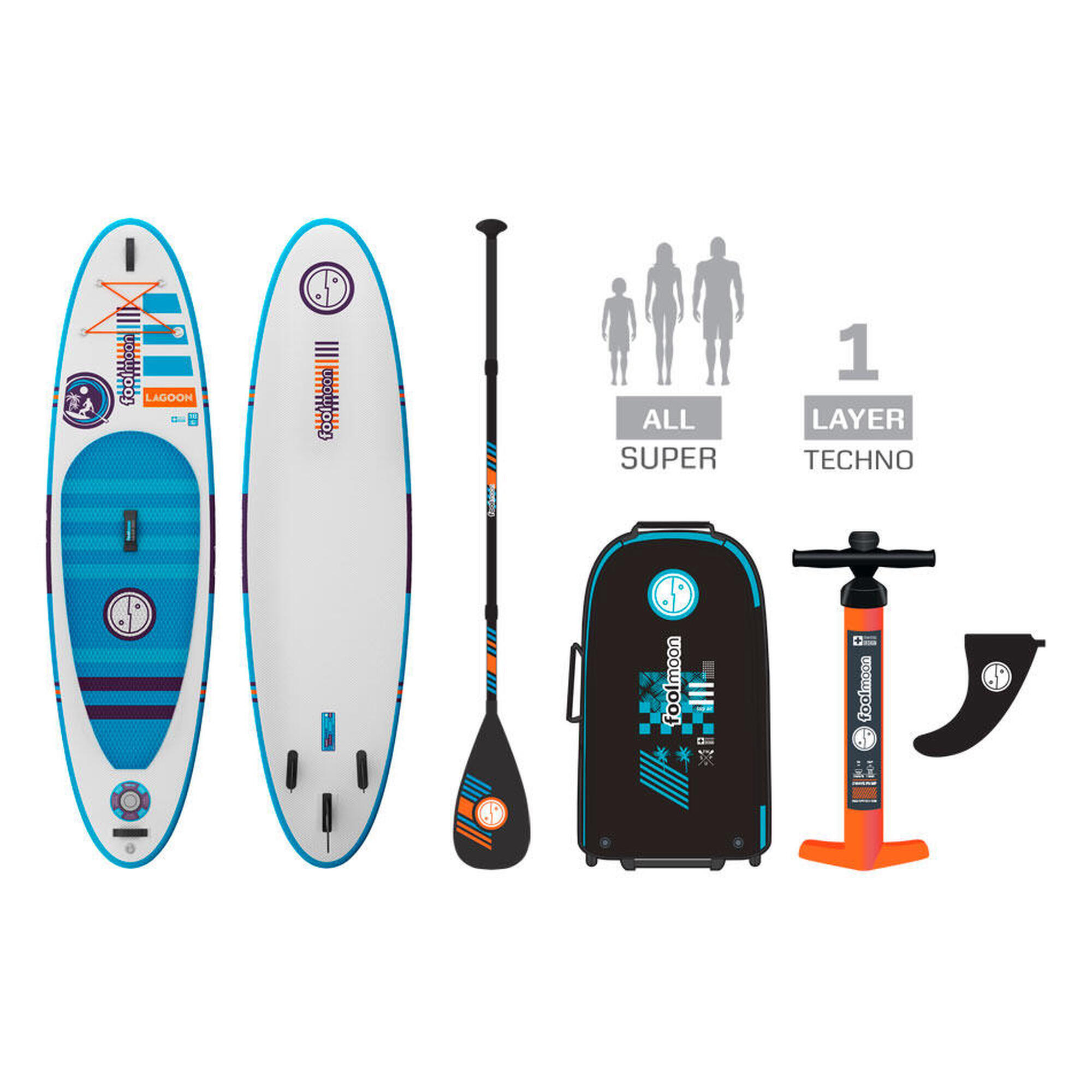 Inflatable Stand Up Paddle Lagoon 10.6 - white/blue - complete set