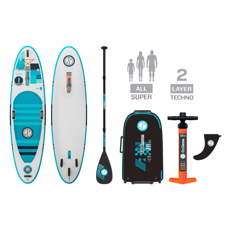 Stand Up Paddle gonflable Zen 10.6 - blanc/menthe - set complet