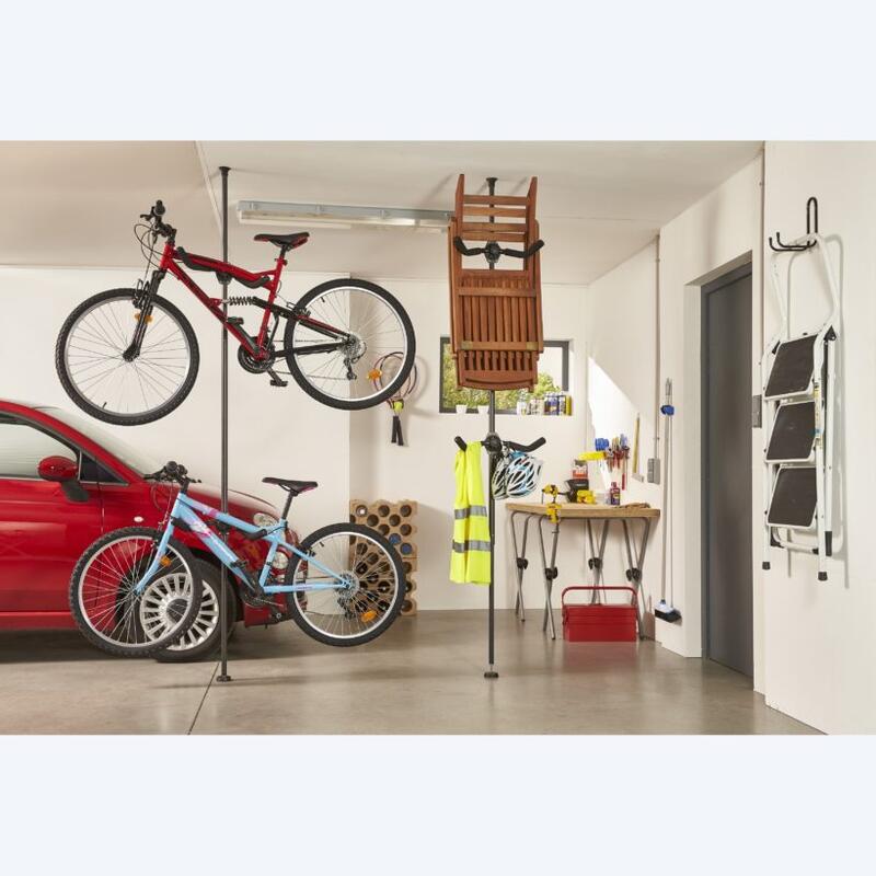 Mottez Rangement 2 vélos support sol/plafond