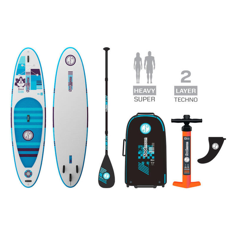 Aufblasbares Stand Up Paddle - Good Karma 11.0 - weiss/blau - komplettset