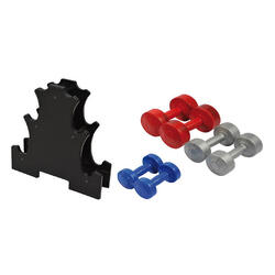 Kit paire haltères 1kg, 2kgs, 3kgs + support haltères Sporti
