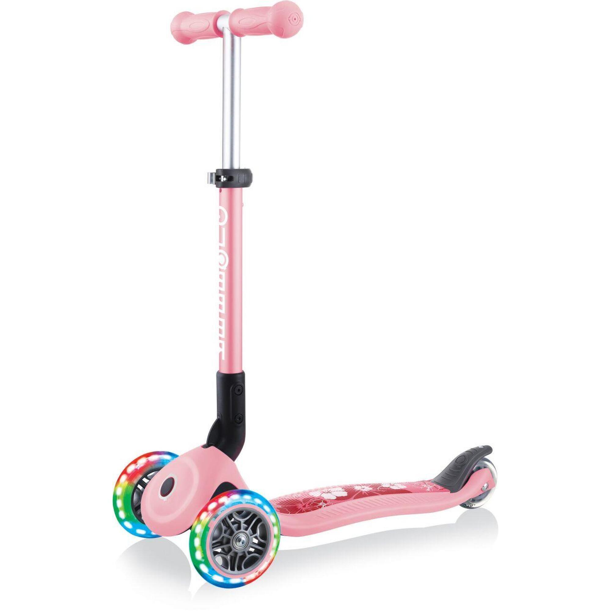 GLOBBER GLOBBER JUNIOR FOLDABLE FANTASY LIGHTS pastellrosa-Flowers, mit Leuchtrollen