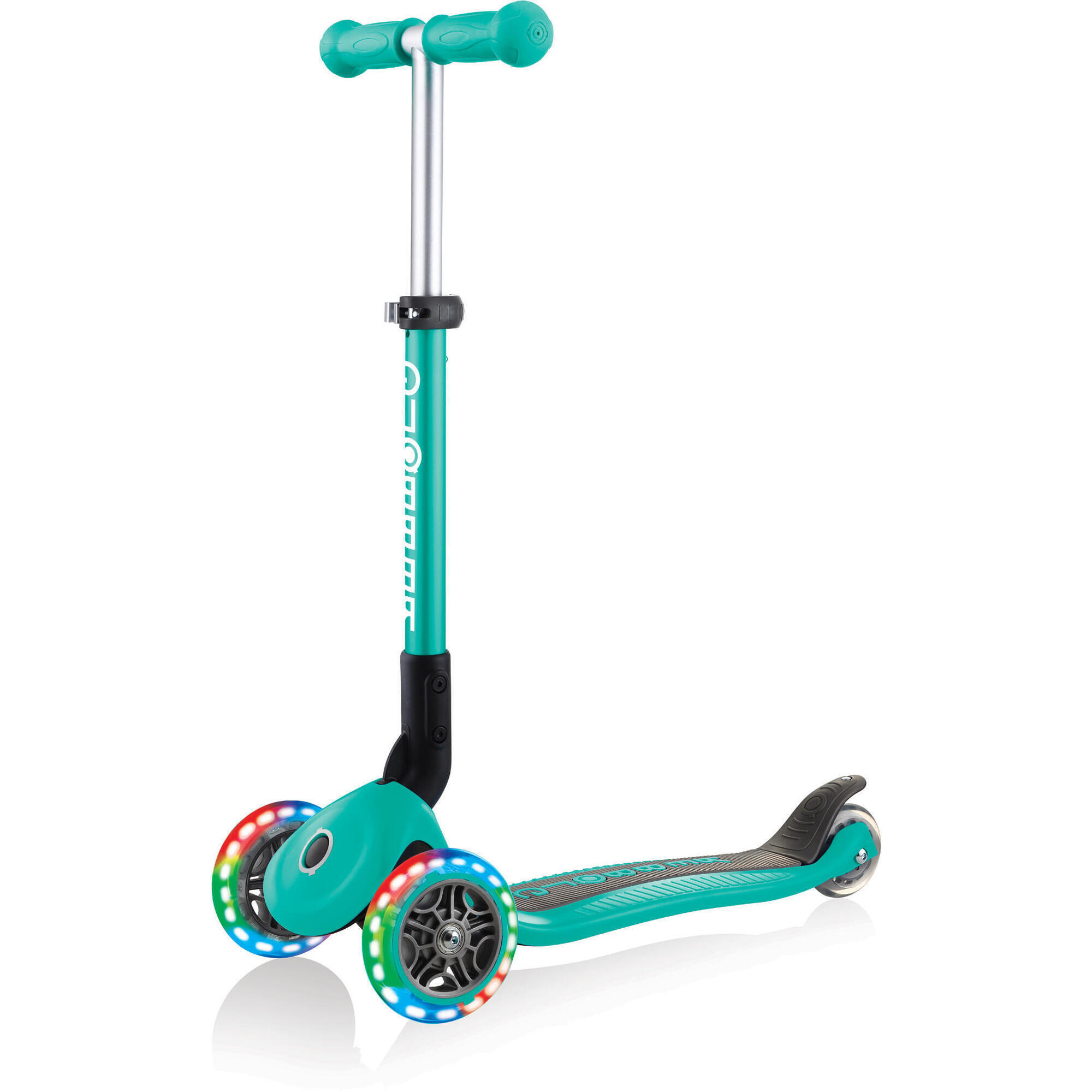 GLOBBER GLOBBER JUNIOR FOLDABLE LIGHTS türkis, mit Leuchtrollen
