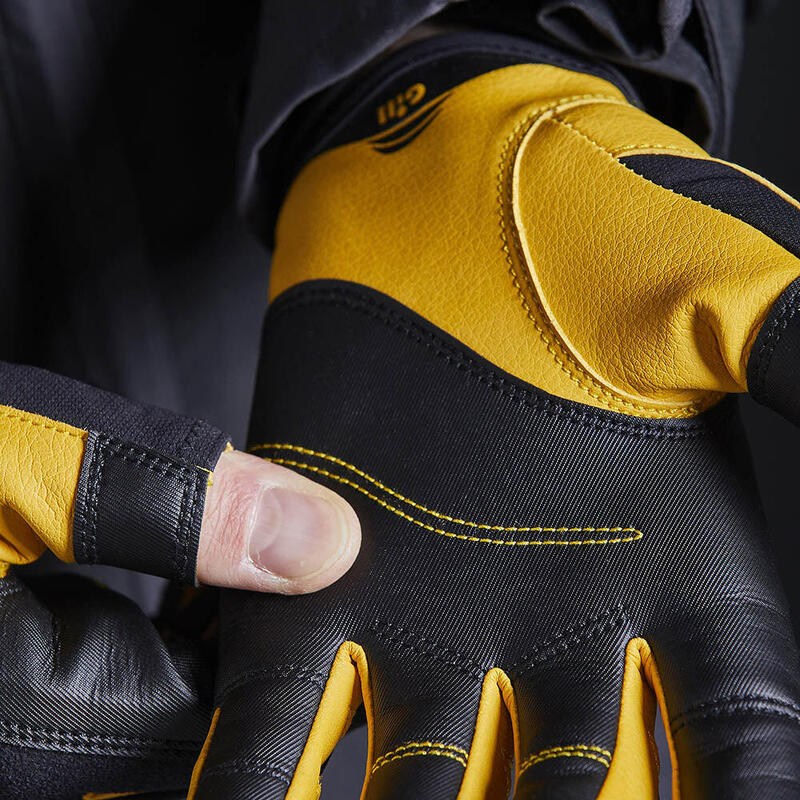 中性長指專業手套 - 黑色/黃色