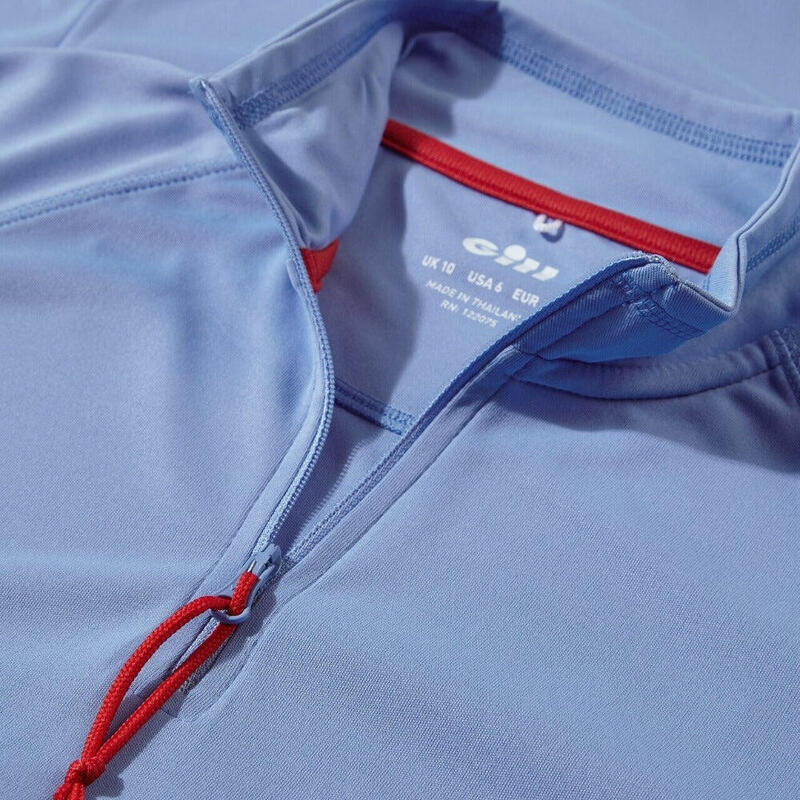 Women’s Lightweight Quick-drying UV Tec Long Sleeve Zip Tee – Light Blue