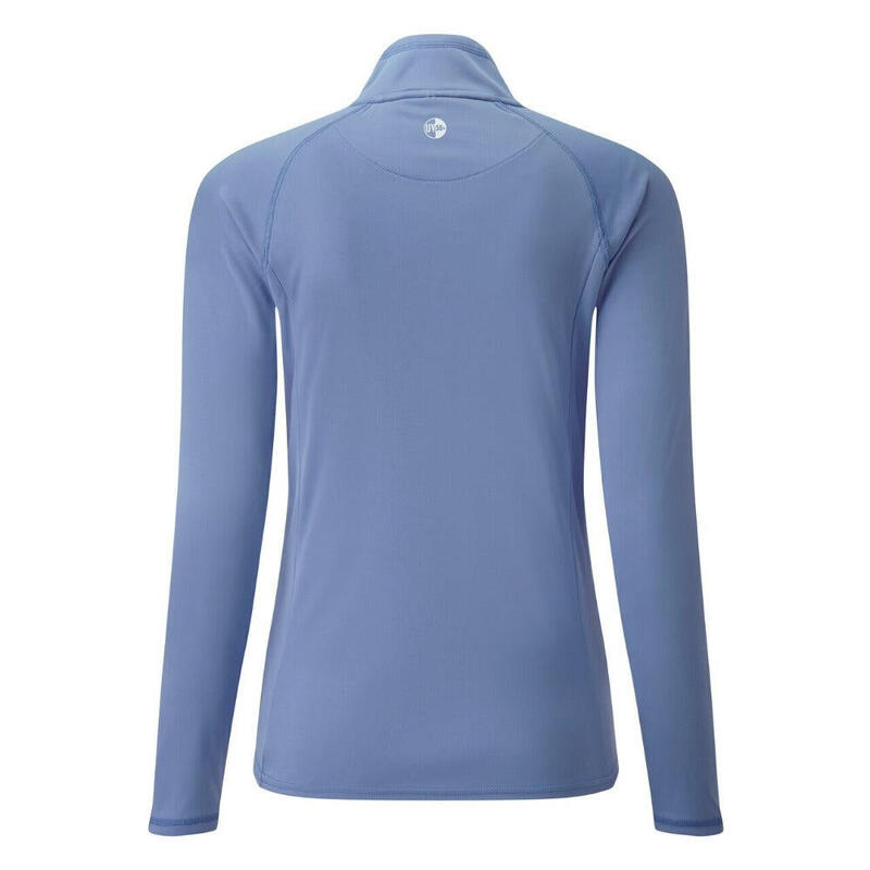 Women’s Lightweight Quick-drying UV Tec Long Sleeve Zip Tee – Light Blue